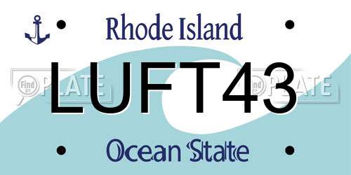 LUFT43 Rhode Island License Plate