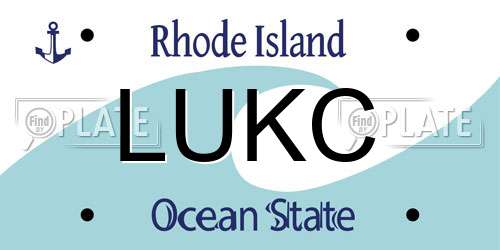 LUKC Rhode Island License Plate