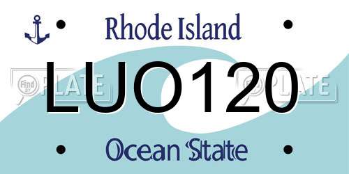 LUO120 Rhode Island License Plate