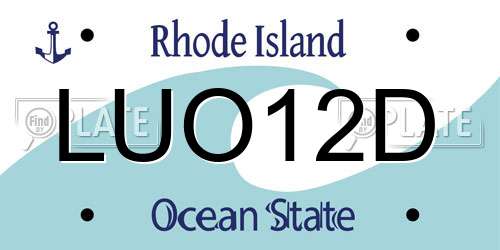 LUO12D Rhode Island License Plate