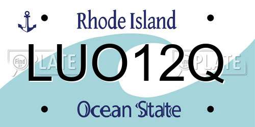 LUO12Q Rhode Island License Plate