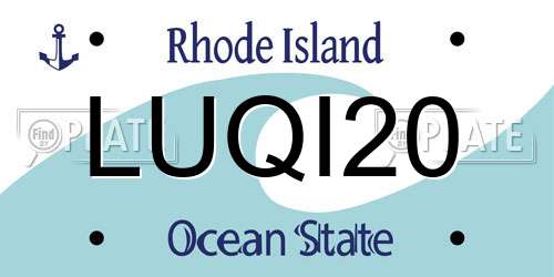 LUQI20 Rhode Island License Plate