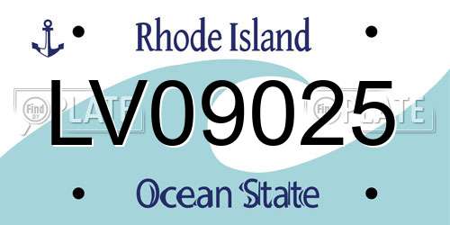 LV09025 Rhode Island License Plate