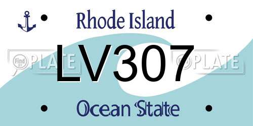 LV307 Rhode Island License Plate