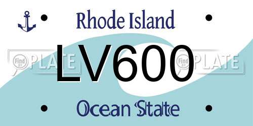 LV600 Rhode Island License Plate