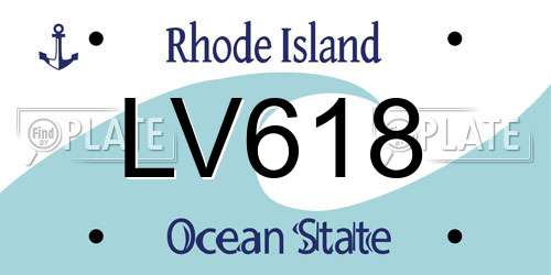 LV618 Rhode Island License Plate