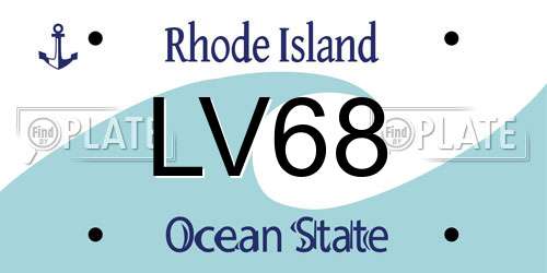 LV68 Rhode Island License Plate