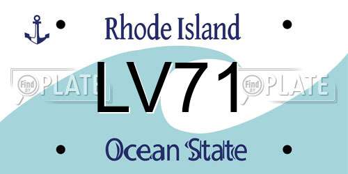 LV71 Rhode Island License Plate