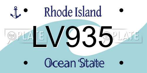 LV935 Rhode Island License Plate