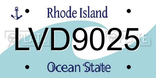 LVD9025 Rhode Island License Plate