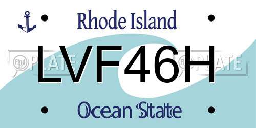 LVF46H Rhode Island License Plate
