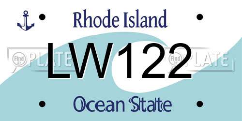 LW122 Rhode Island License Plate