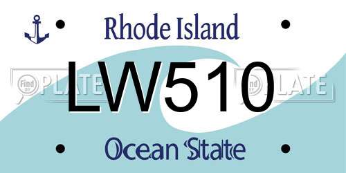 LW510 Rhode Island License Plate