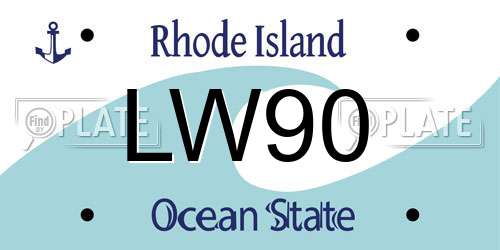 LW90 Rhode Island License Plate