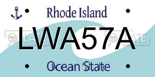 LWA57A Rhode Island License Plate