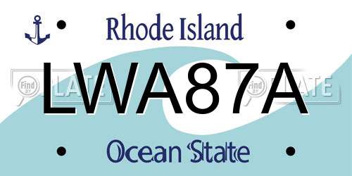 LWA87A Rhode Island License Plate