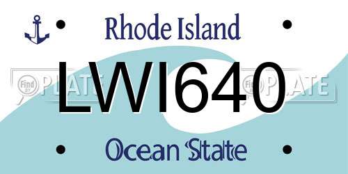 LWI640 Rhode Island License Plate