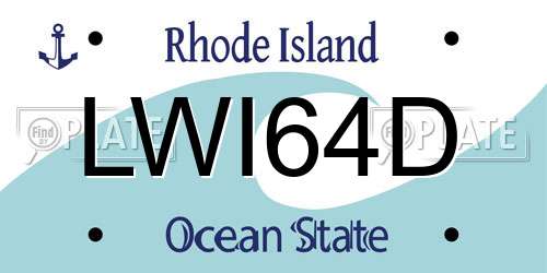 LWI64D Rhode Island License Plate