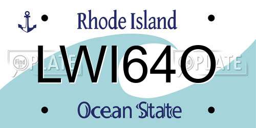 LWI64O Rhode Island License Plate
