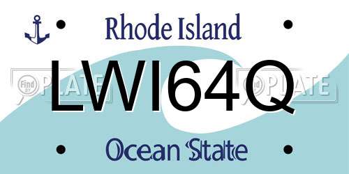 LWI64Q Rhode Island License Plate