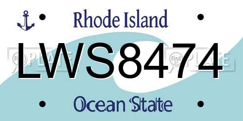 LWS8474 Rhode Island License Plate