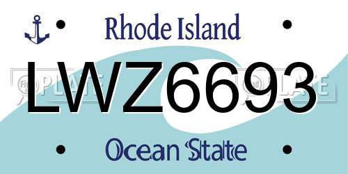 LWZ6693 Rhode Island License Plate