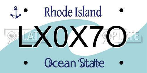 LX0X7O Rhode Island License Plate
