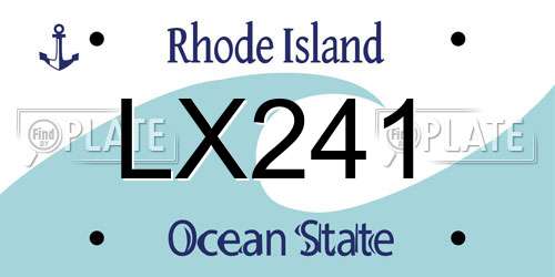 LX241 Rhode Island License Plate