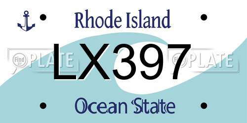 LX397 Rhode Island License Plate