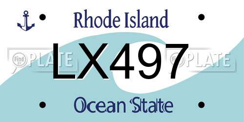 LX497 Rhode Island License Plate