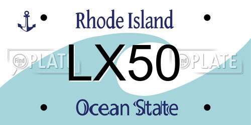 LX50 Rhode Island License Plate