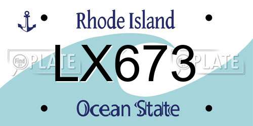 LX673 Rhode Island License Plate