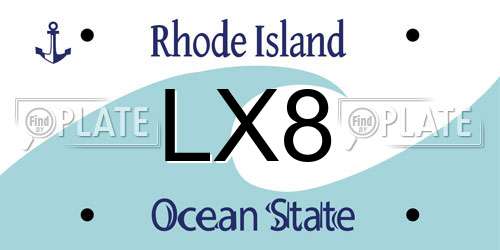 LX8 Rhode Island License Plate