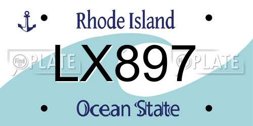 LX897 Rhode Island License Plate