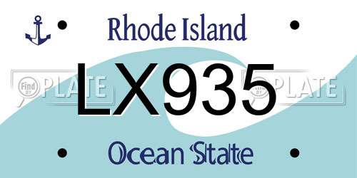 LX935 Rhode Island License Plate