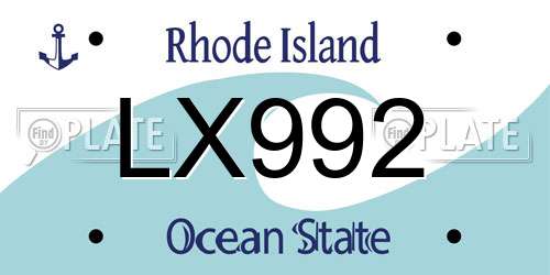LX992 Rhode Island License Plate