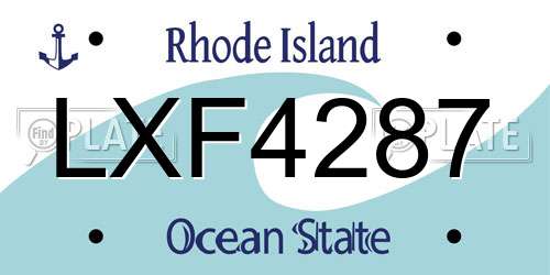 LXF4287 Rhode Island License Plate