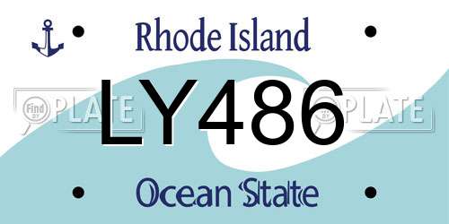 LY486 Rhode Island License Plate