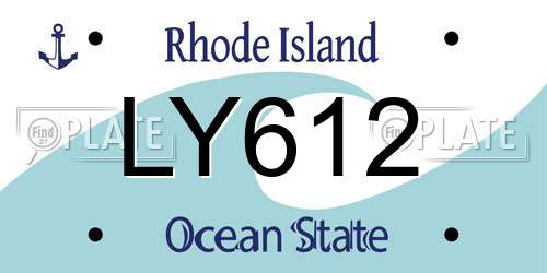 LY612 Rhode Island License Plate