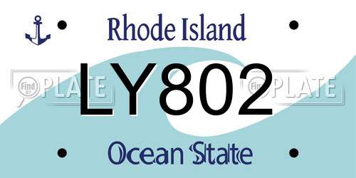 LY802 Rhode Island License Plate