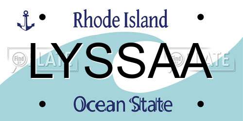 LYSSAA Rhode Island License Plate