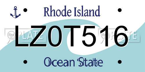 LZ0T516 Rhode Island License Plate