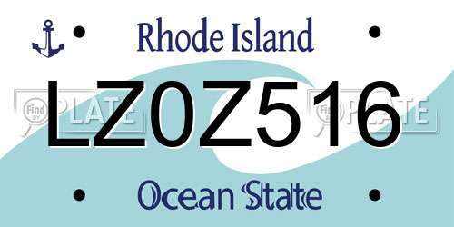 LZ0Z516 Rhode Island License Plate