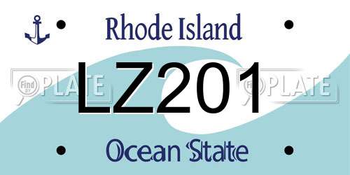 LZ201 Rhode Island License Plate