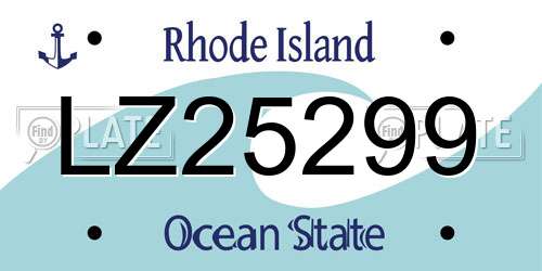 LZ25299 Rhode Island License Plate