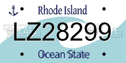 LZ28299 Rhode Island License Plate