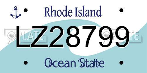 LZ28799 Rhode Island License Plate