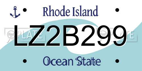 LZ2B299 Rhode Island License Plate