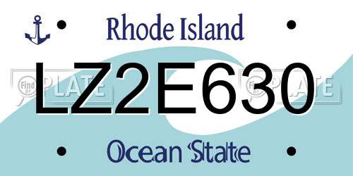 LZ2E630 Rhode Island License Plate