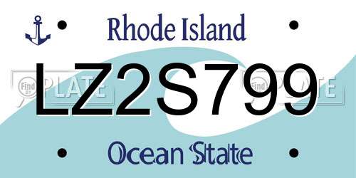 LZ2S799 Rhode Island License Plate